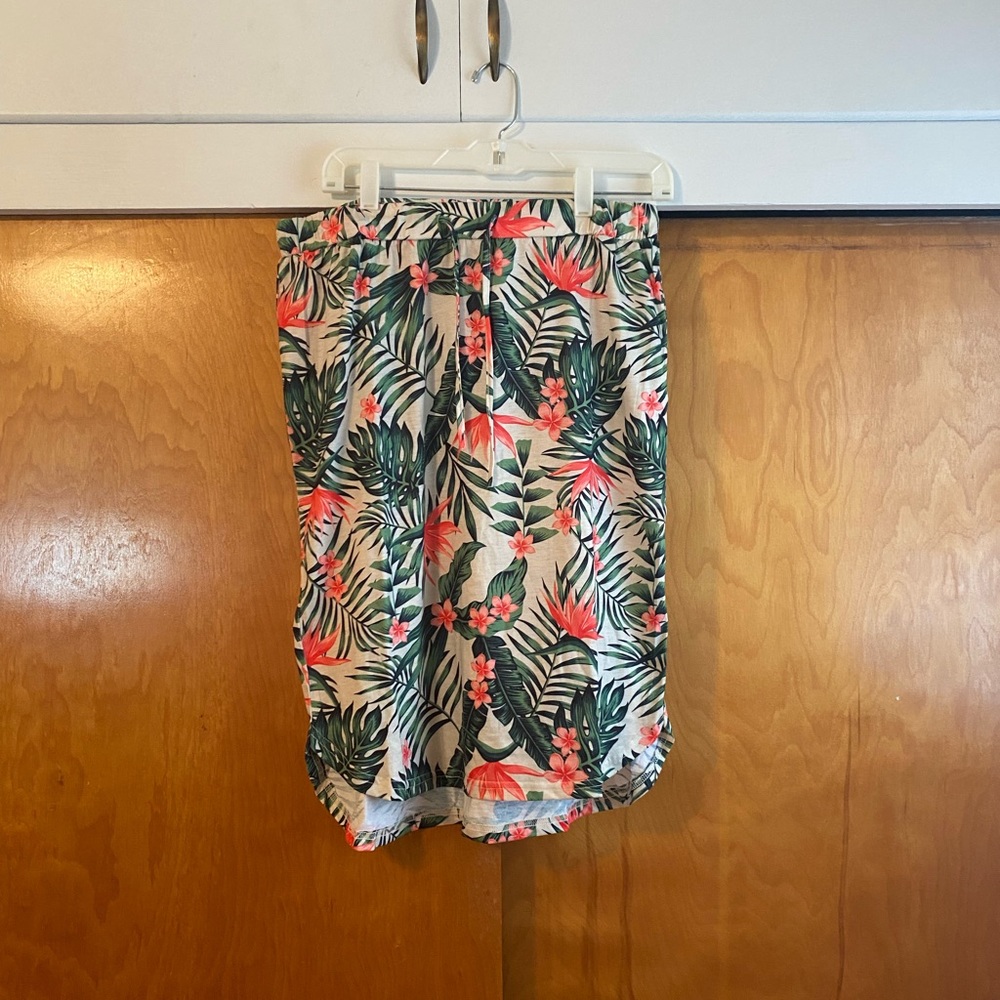 Tickled Teal Floral Midi Skirt Size Large New without tags